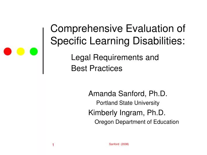 comprehensive evaluation of specific learning disabilities legal requirements and best practices
