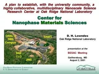 Center for Nanophase Materials Sciences