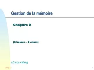 gestion de la m moire