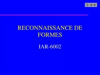 reconnaissance de formes