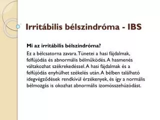 irrit bilis b lszindr ma ibs