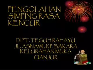 pengolahan simping rasa kencur