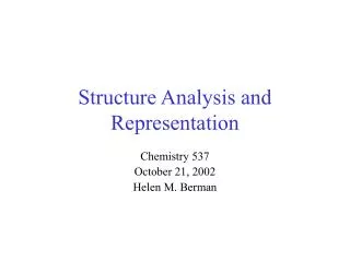 Structure Analysis and Representation