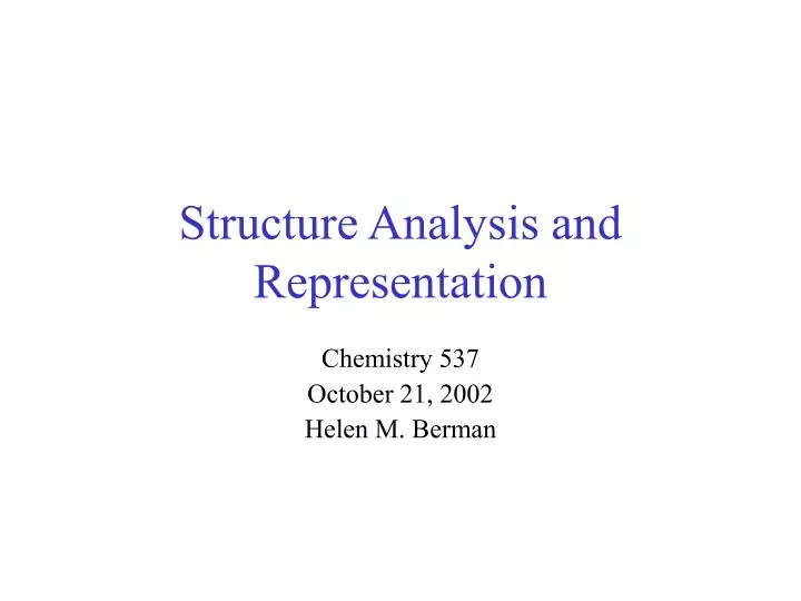 structure analysis and representation