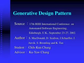Generative Design Pattern