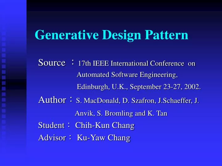 generative design pattern