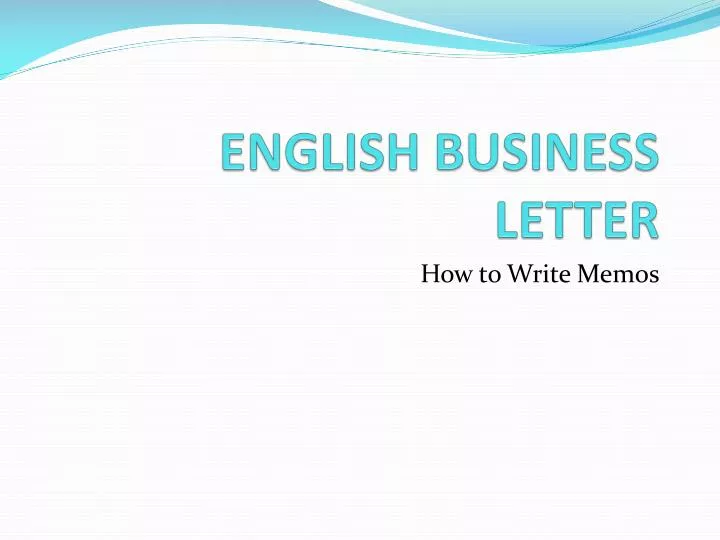 english business letter