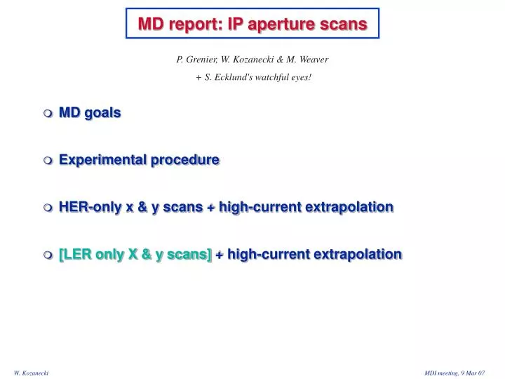 md report ip aperture scans