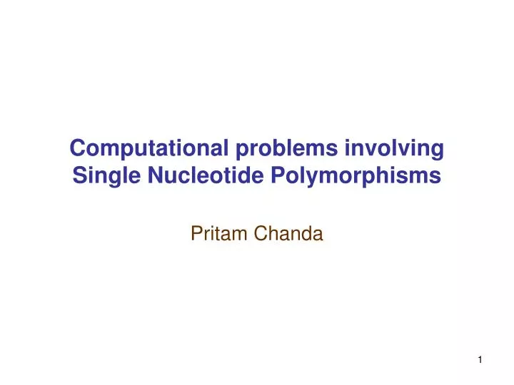 computational problems involving single nucleotide polymorphisms