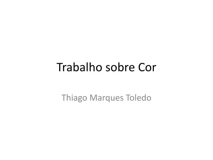 trabalho sobre cor