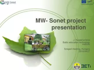 MW- Sonet project presentation