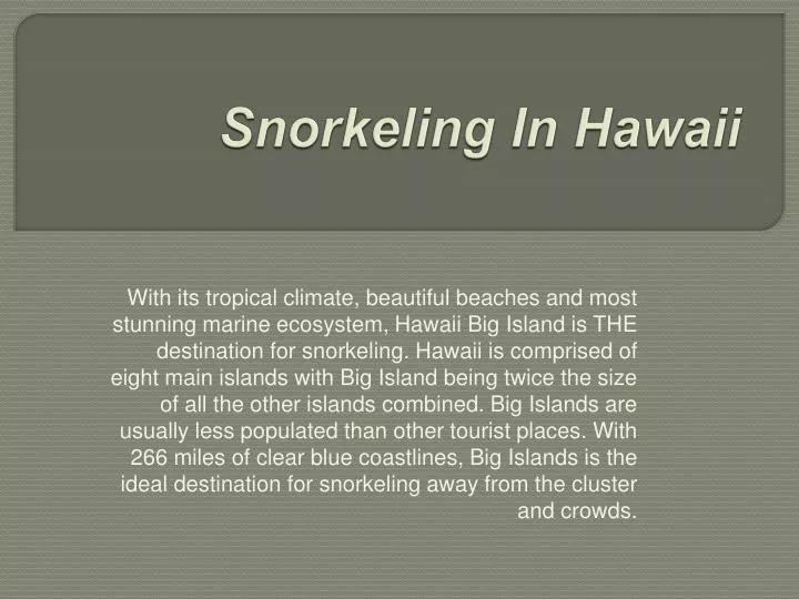 snorkeling in hawaii