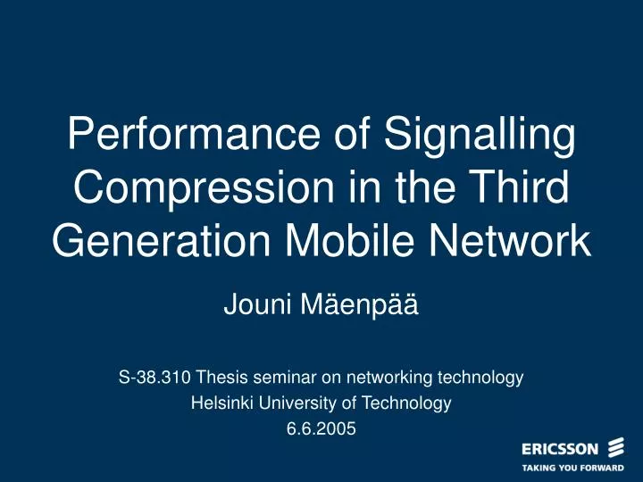 performance of signalling compression in the third generation mobile network