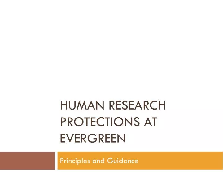 human research protections at evergreen