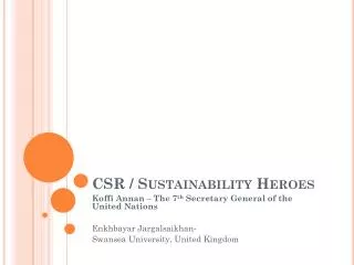 CSR / Sustainability Heroes