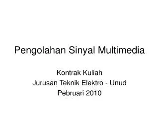 pengolahan sinyal multimedia