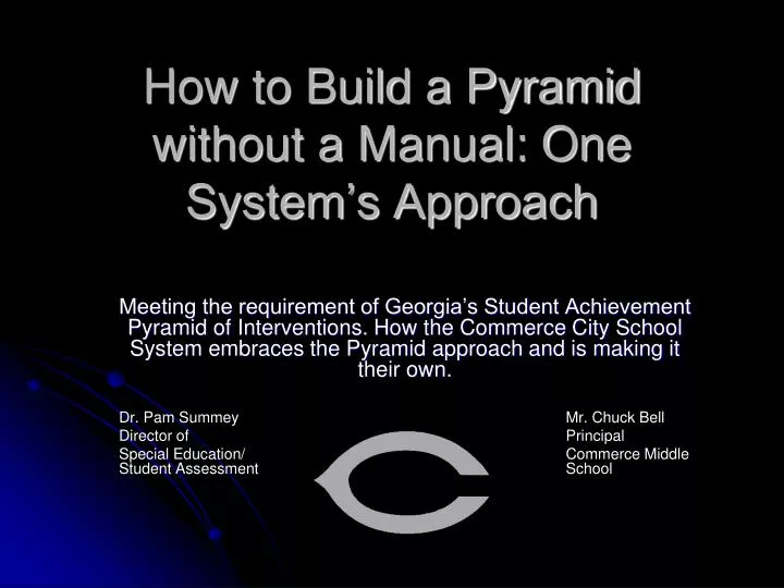how to build a pyramid without a manual one system s approach