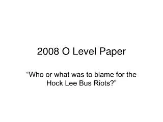 2008 O Level Paper