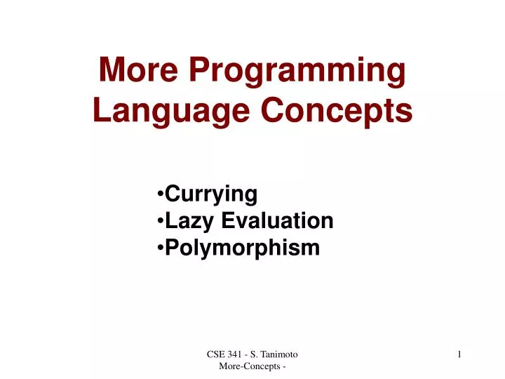 more programming language concepts