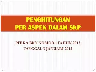 penghitungan per aspek dalam skp