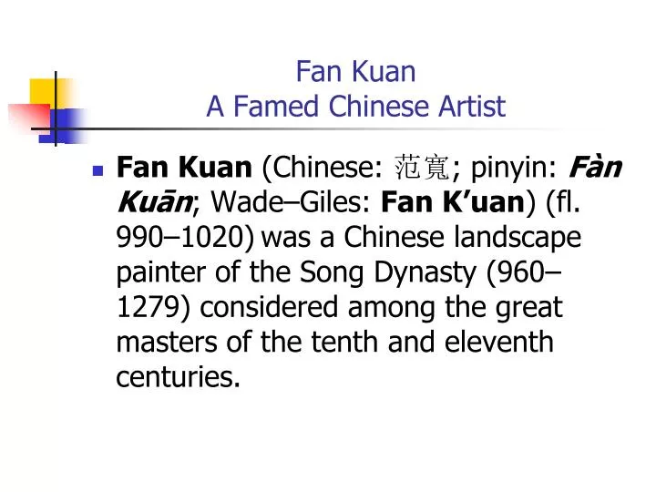 fan kuan a famed chinese artist