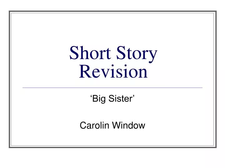 short story revision