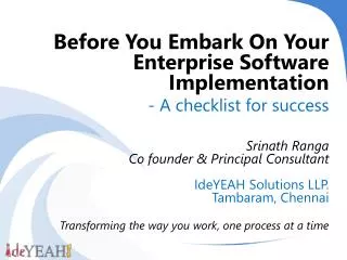 Before You Embark On Your Enterprise Software Implementation - A checklist for success