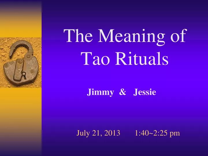the meaning of tao rituals
