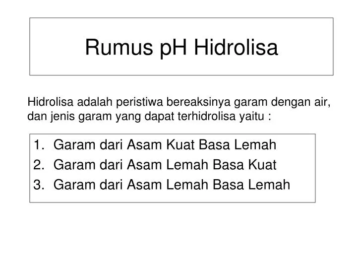 rumus ph hidrolisa