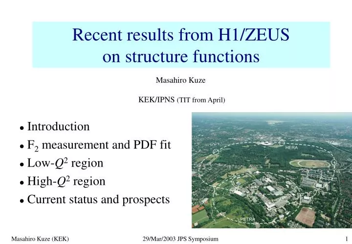 recent results from h1 zeus on structure functions