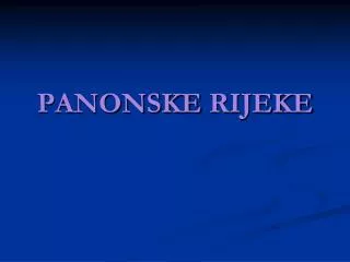 panonske rijeke