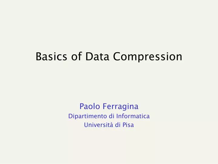 basics of data compression