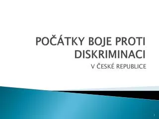 po tky boje proti diskriminaci