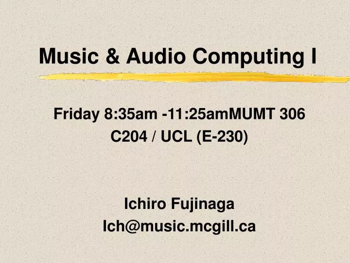 music audio computing i
