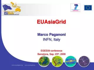 Marco Paganoni INFN, Italy EGEE09 conference Barcelona, Sep. 23 rd , 2009