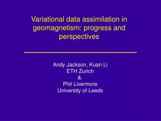 Variational data assimilation in geomagnetism: progress and perspectives