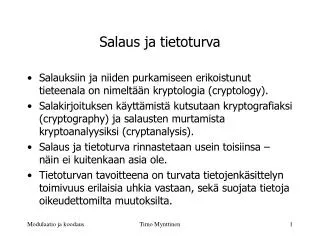 salaus ja tietoturva