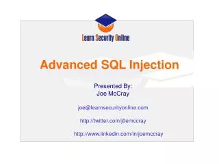 Advanced SQL Injection