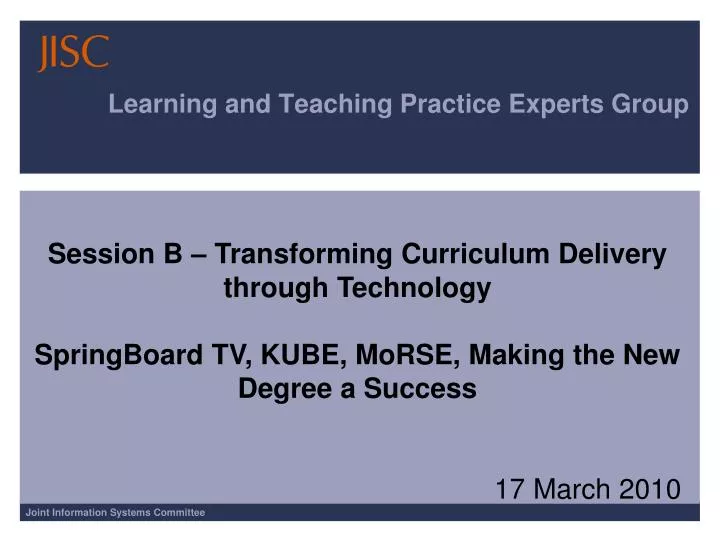 learning and teaching practice experts group