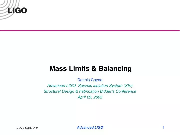 mass limits balancing