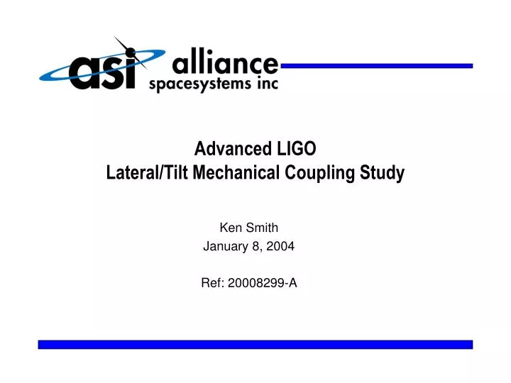 advanced ligo lateral tilt mechanical coupling study