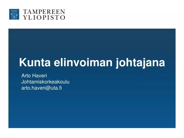 kunta elinvoiman johtajana