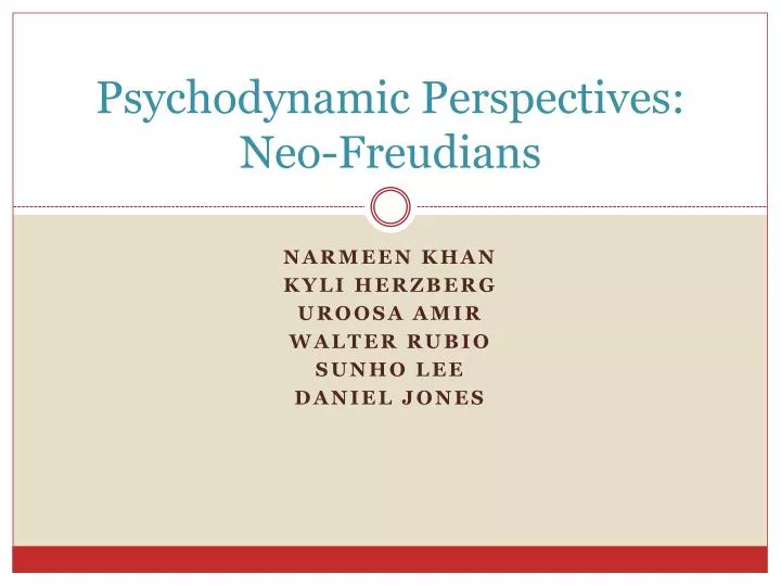psychodynamic perspectives neo freudians