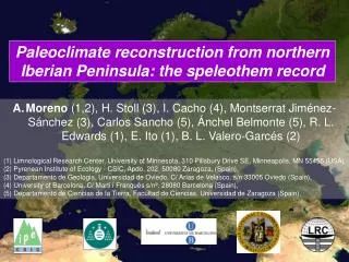 Paleoclimate reconstruction from northern Iberian Peninsula: the speleothem record