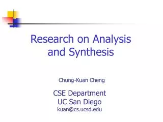 Research on Analysis and Synthesis