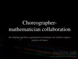 Choreographer-mathematician collaboration
