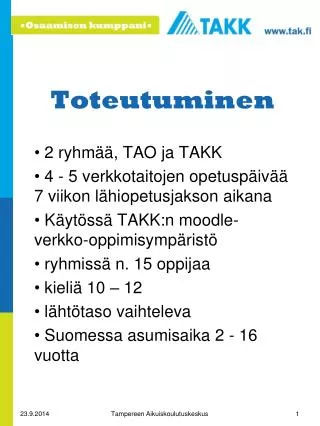 toteutuminen