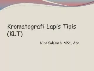 kromatografi lapis tipis klt