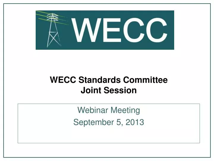 wecc standards committee joint session
