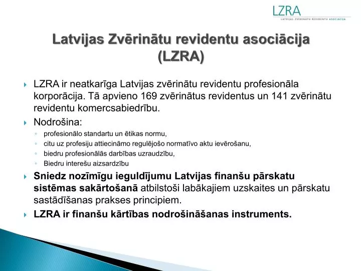 latvijas zv rin tu revidentu asoci cija lzra